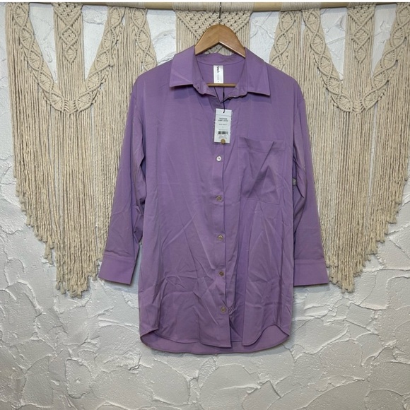 10 NWT Smash + Tess Diversion Dress pockets violet oversized Women’s size small - Picture 3 of 10